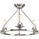 Progress Lighting Brushed Nickel 19-7/8 in. 3-Light Semi-Flush Convertible 