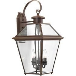 3-Light 60W Up Lighting Large Wall Lantern in Antique Bronze