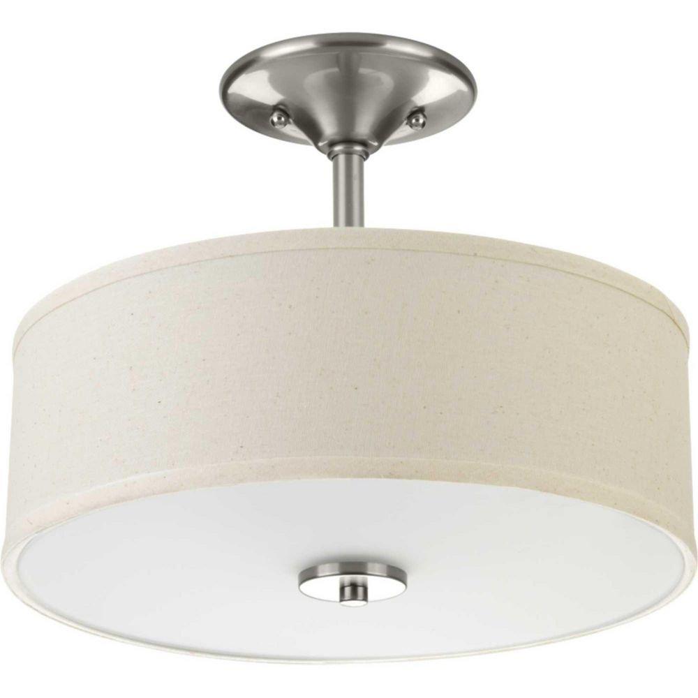 Progress Lighting Brushed Nickel 75W 2-Light Ceiling Fixture 