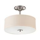 75W 2-Light Semi-Flush Mount Ceiling Fixture with Medium E-26 Base in Brushed Nickel