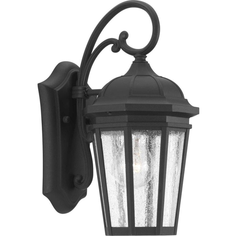 Progress Lighting Black 100W 1-Light Medium E-26 Incandescent Small Outdoor Wall Sconce 