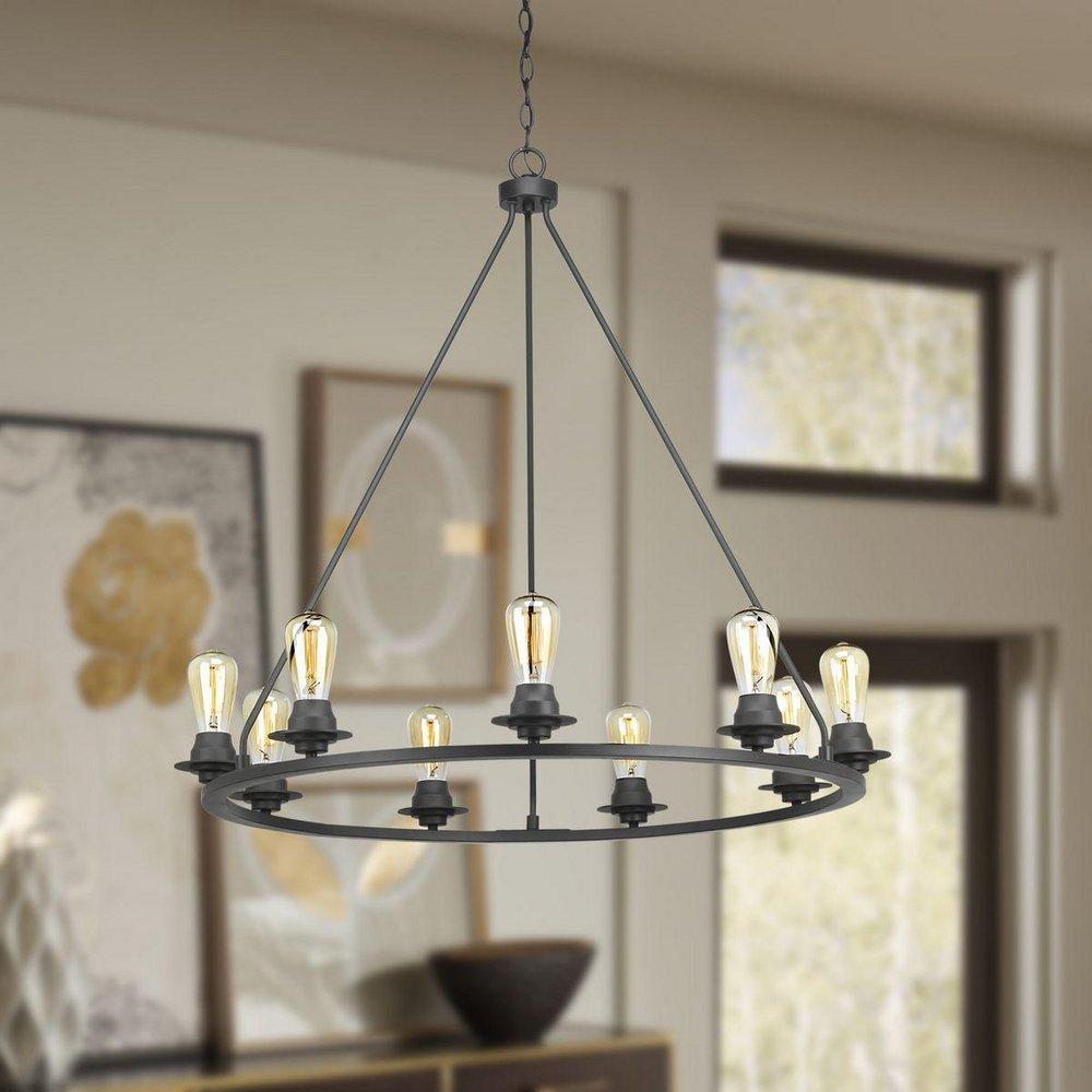 Progress Lighting Graphite 9-Light 60W Medium E-26 Incandescent Chandelier 