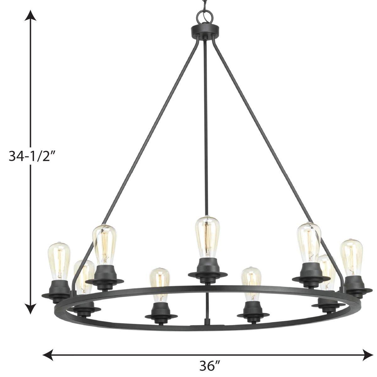 Progress Lighting Graphite 9-Light 60W Medium E-26 Incandescent Chandelier 