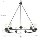 Progress Lighting Graphite 9-Light 60W Medium E-26 Incandescent Chandelier 