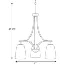 Progress Lighting Brushed Nickel 21 in. 100W 3-Light Medium E-26 Incandescent Chandelier 