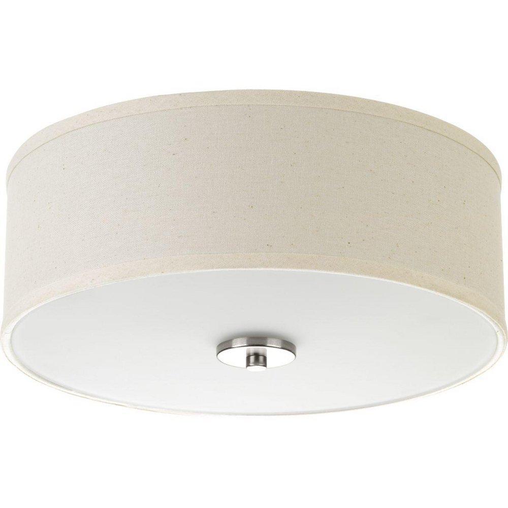 Progress Lighting Brushed Nickel 2-Light 60W Close-to-Ceiling Light Fixture 