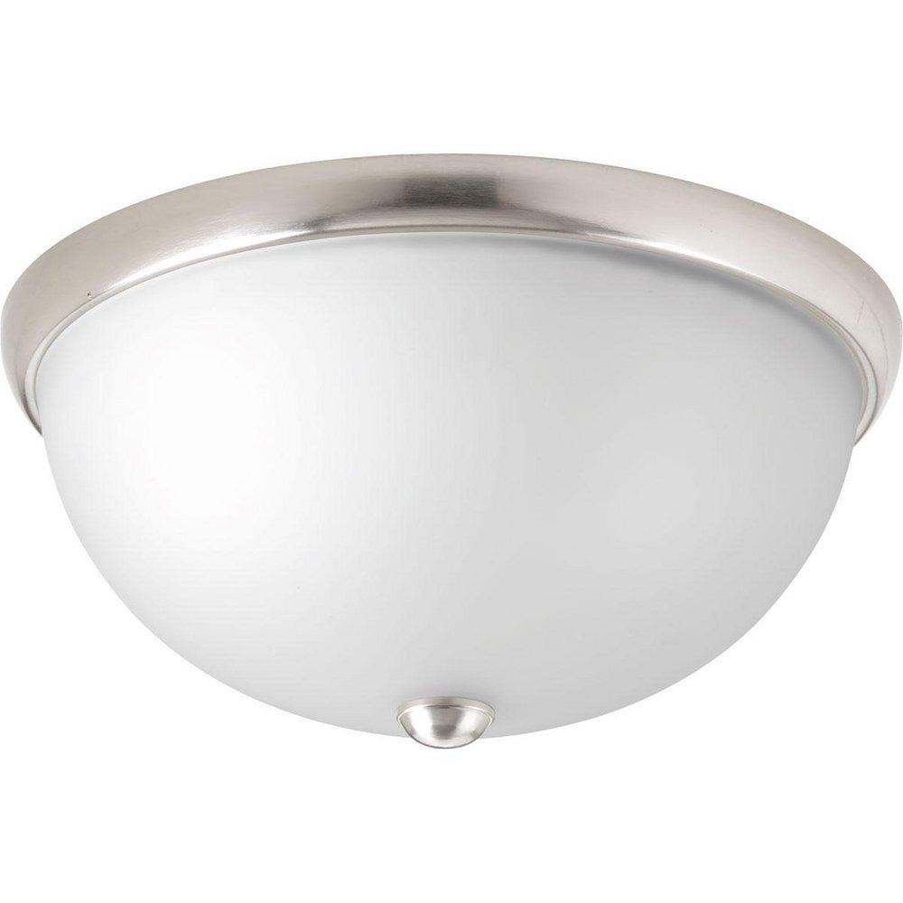 Progress Lighting Brushed Nickel 14 in. 75W 2-Light Incandescent Flushmount Ceiling Fixture 