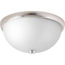Progress Lighting Brushed Nickel 14 in. 75W 2-Light Incandescent Flushmount Ceiling Fixture 
