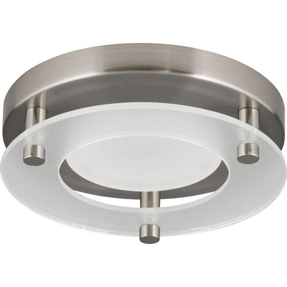 Progress Lighting Brushed Nickel 5-1/2 in. 10.5W 1-Light Flush Mount Ceiling Fixture 