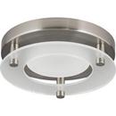 5-1/2 in. 10.5W 1-Light Flush Mount Ceiling Fixture in Brushed Nickel