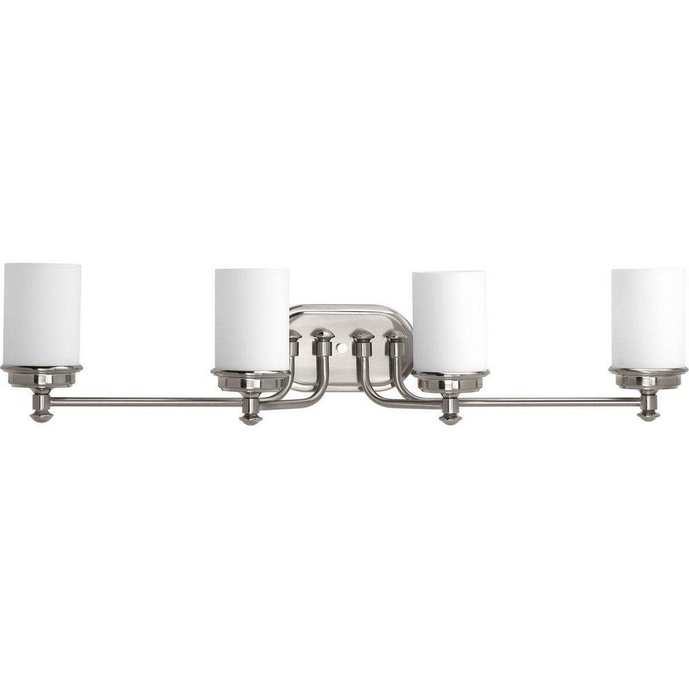 Progress Lighting Brushed Nickel 100W 4-Light Incandescent Vanity Fixture 