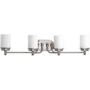 Progress Lighting Brushed Nickel 100W 4-Light Incandescent Vanity Fixture 