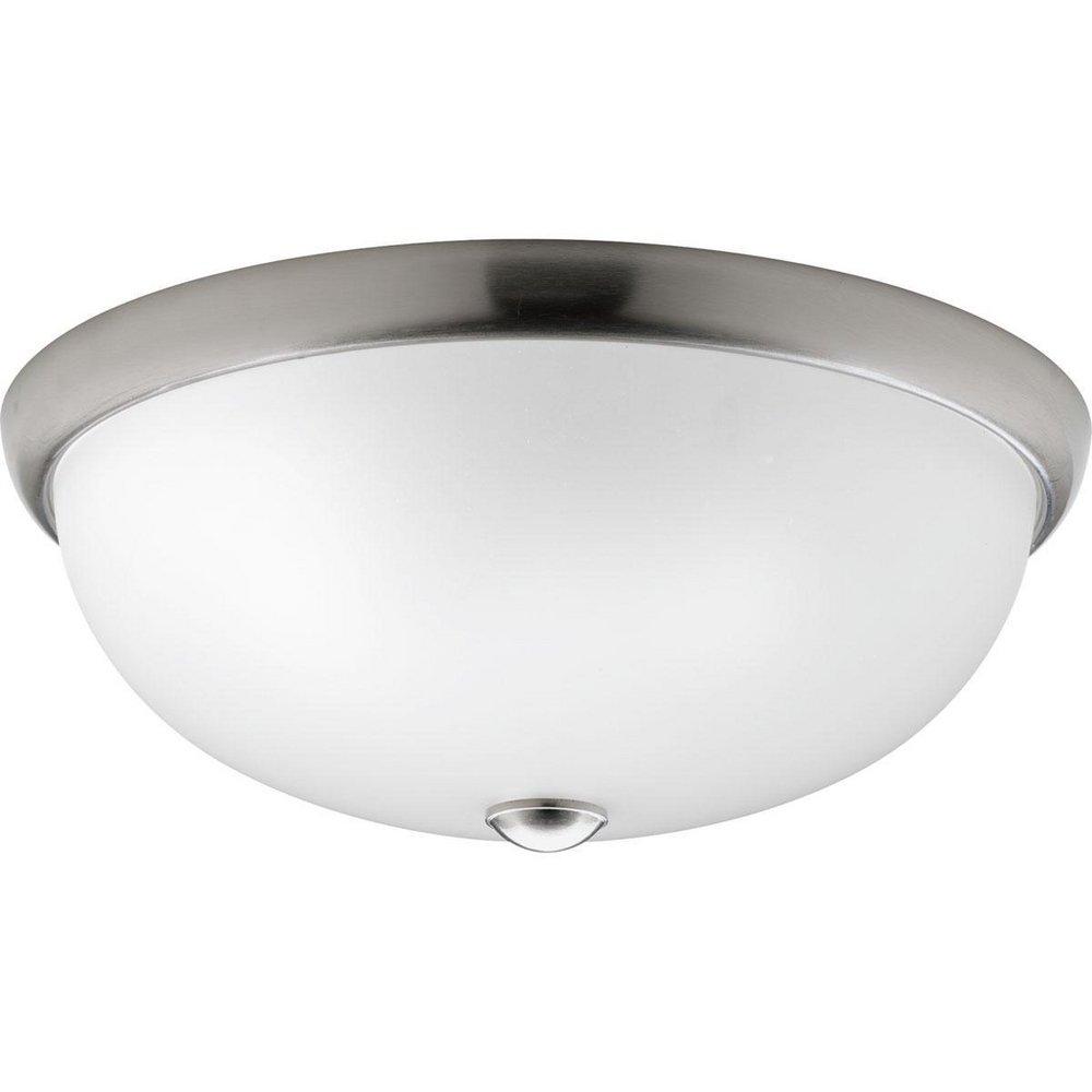 Progress Lighting Brushed Nickel 16-1/2 in. 75W 3-Light Incandescent Flushmount Ceiling Fixture 