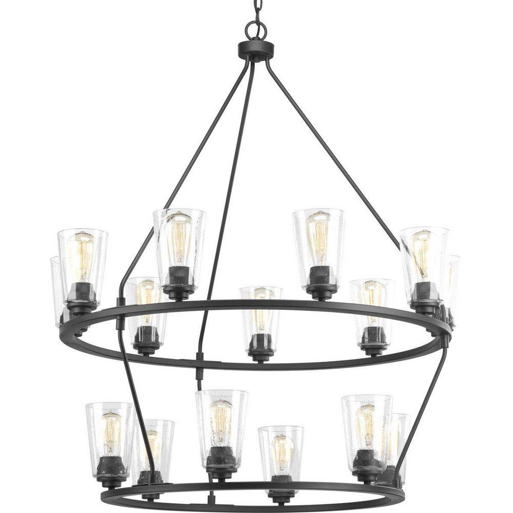 Progress Lighting Graphite 36 in. 60W 15-Light Medium E-26 Incandescent Chandelier 
