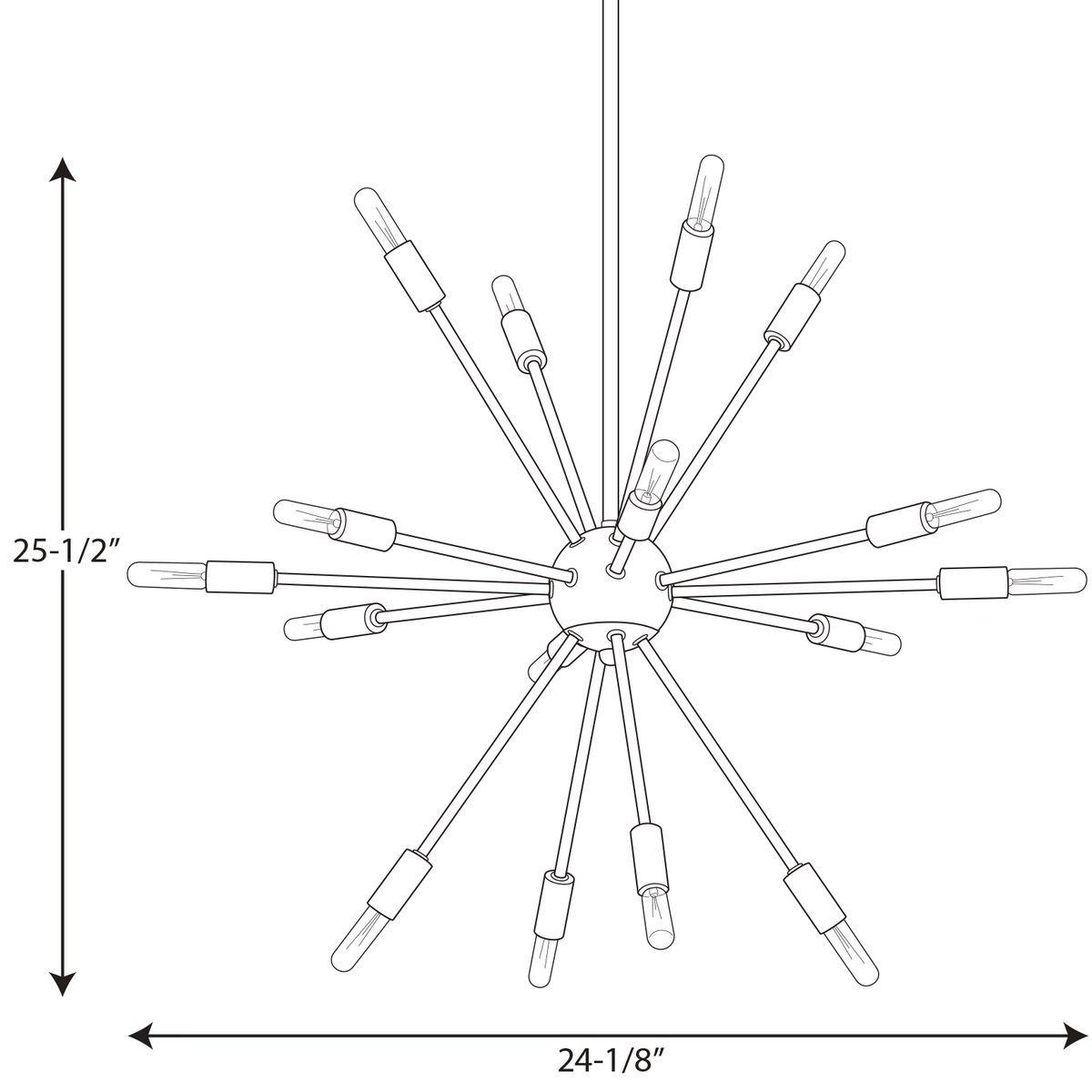 Progress Lighting Brushed Bronze 25W 16-Light Chandelier 