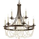 Progress Lighting Antique Bronze 32 in. 540W 9-Light Candelabra E-12 Incandescent Chandelier 