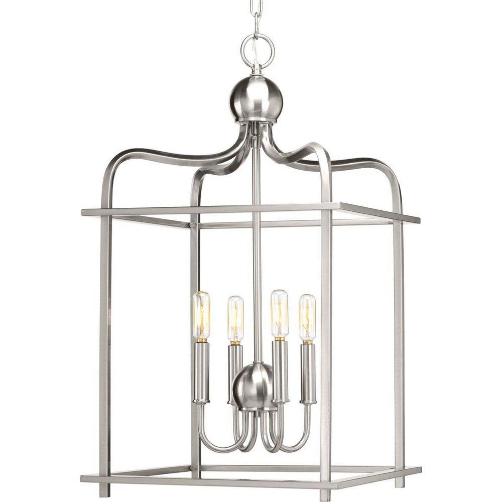 Progress Lighting Brushed Nickel 60W 4-Light Foyer Pendant 