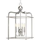 Progress Lighting Brushed Nickel 60W 4-Light Foyer Pendant 