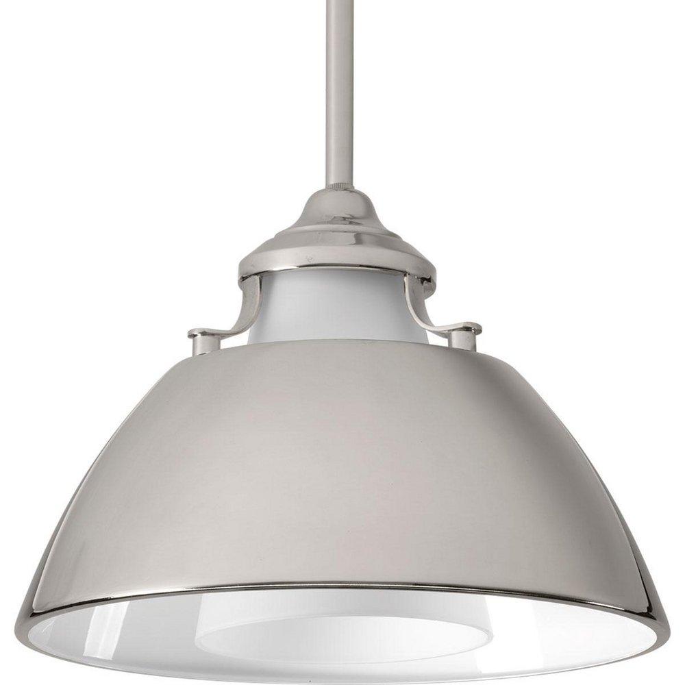 Progress Lighting Polished Nickel 11 in. 100W 1-Light Incandescent Pendant 