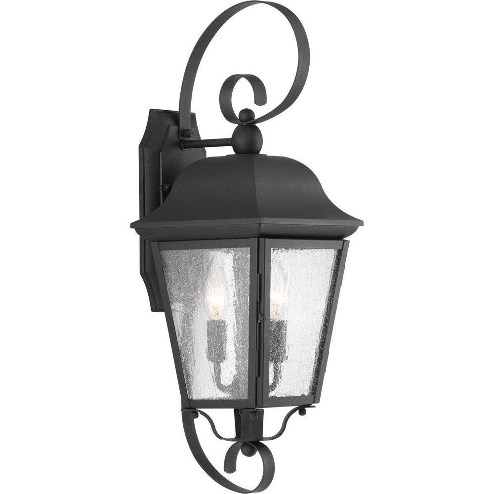 Progress Lighting Black 60W 2-Light Outdoor Wall Lantern 