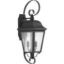 60W 2-Light Outdoor Wall Lantern in Black