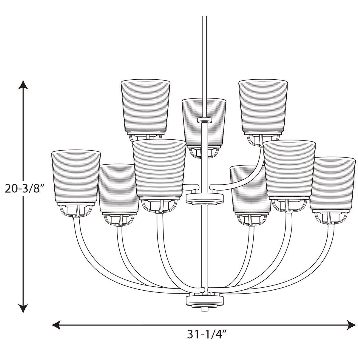 Progress Lighting Antique Bronze 31-1/4 in. 100W 9-Light Medium E-26 Incandescent Chandelier 