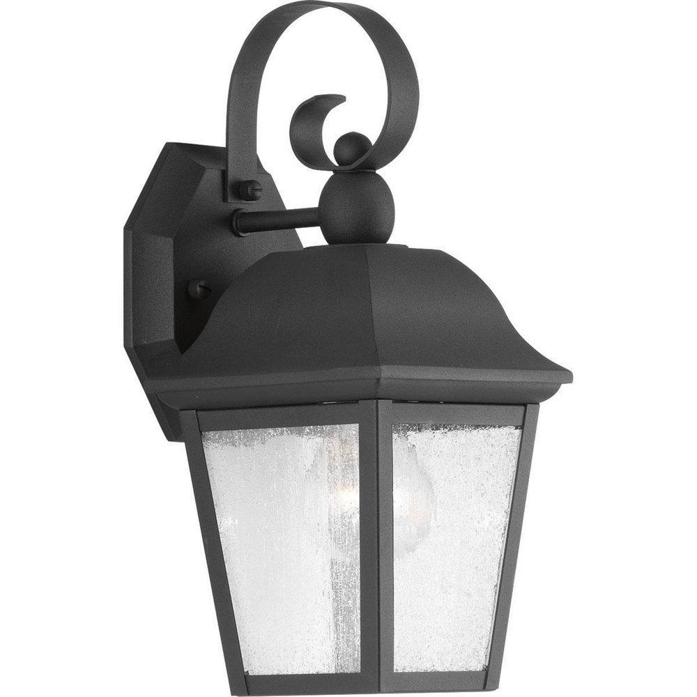 Progress Lighting Black 12-7/8 in. 100W 1-Light Outdoor Wall Sconce 