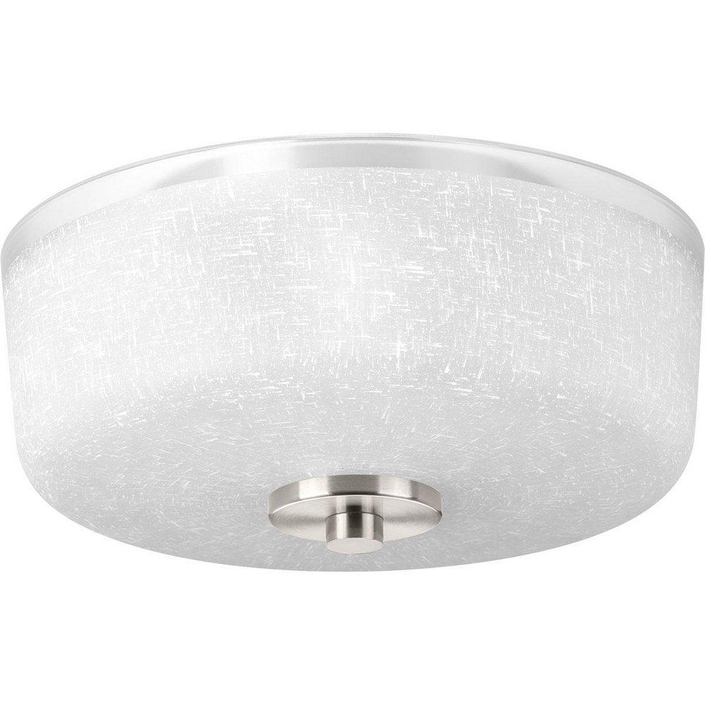 Progress Lighting Brushed Nickel 2-Light 60W Flushmount Ceiling Fixture 
