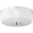 2-Light 60W Flushmount Ceiling Fixture in Brushed Nickel
