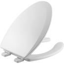 Bemis White Elongated Open Front Toilet Seat with Cover