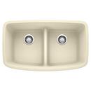 BLANCO Biscuit 32 x 19 in. No Hole Composite Double Bowl Undermount Kitchen Sink 