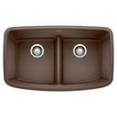 32 in. Undermount Silgranit Double Bowl Kitchen Sink in Café