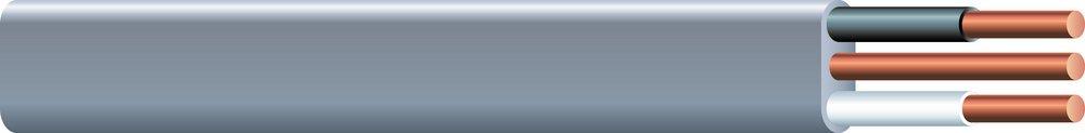 Southwire&reg; Grey 12 ga 2-Conductor Solid Copper UF-B Cable in Grey 
