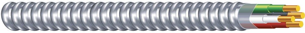 Southwire&reg; Aluminum 12 ga 3-Conductor Aluminum and Metal Solid Clad in Silver 