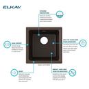 Elkay Mocha 15-3/4 x 15-3/4 in. Dual Mount Quartz Bar Sink 