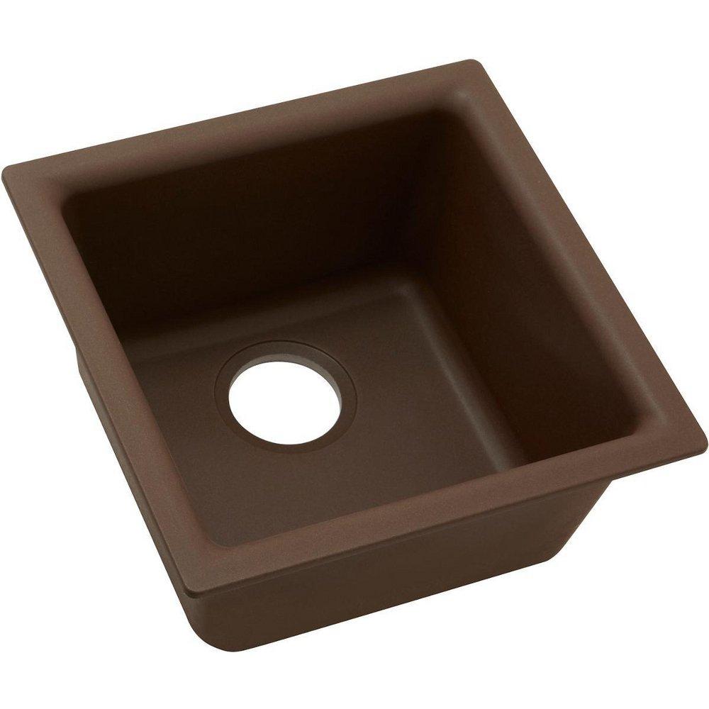Elkay Mocha 15-3/4 x 15-3/4 in. Drop-in and Undermount Quartz Bar Sink 