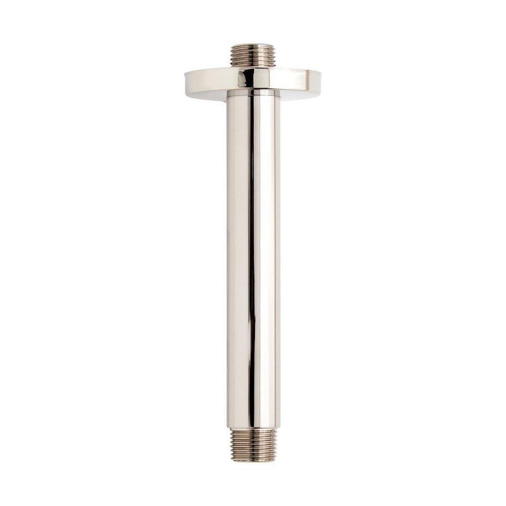 Signature Hardware Polished Nickel 6 in. Ceiling Mount Shower Arm with Flange 