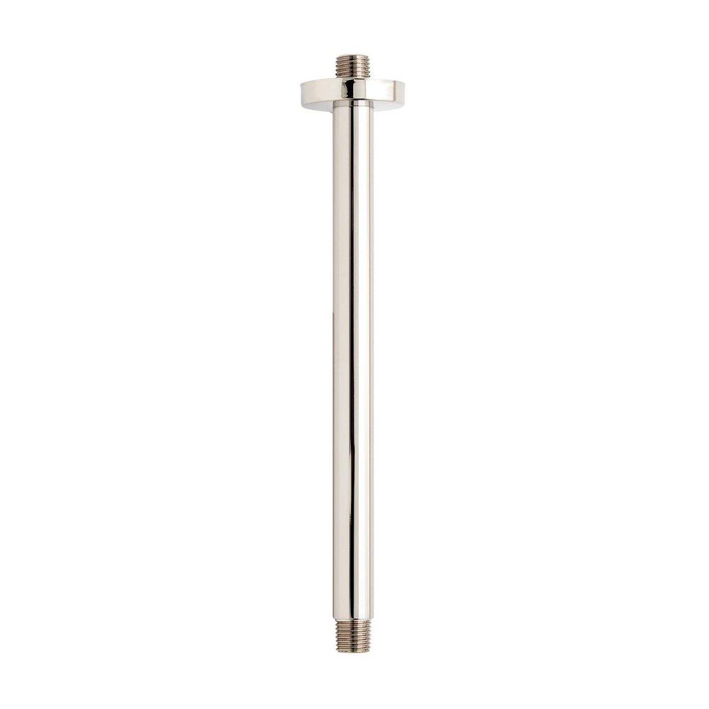 Signature Hardware Polished Nickel 12 in. Ceiling Mount Shower Arm with Flange 