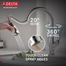 Delta Faucet SpotShield&reg; Stainless Single Handle Pull Down Kitchen Faucet 