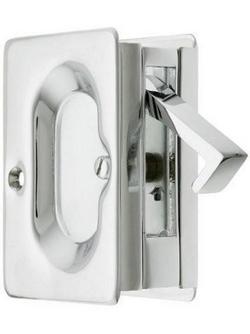 Pocket Door Lock in Polished Chrome