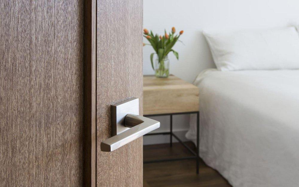 Emtek Products Satin Nickel Passage Lever with Square Rosette 