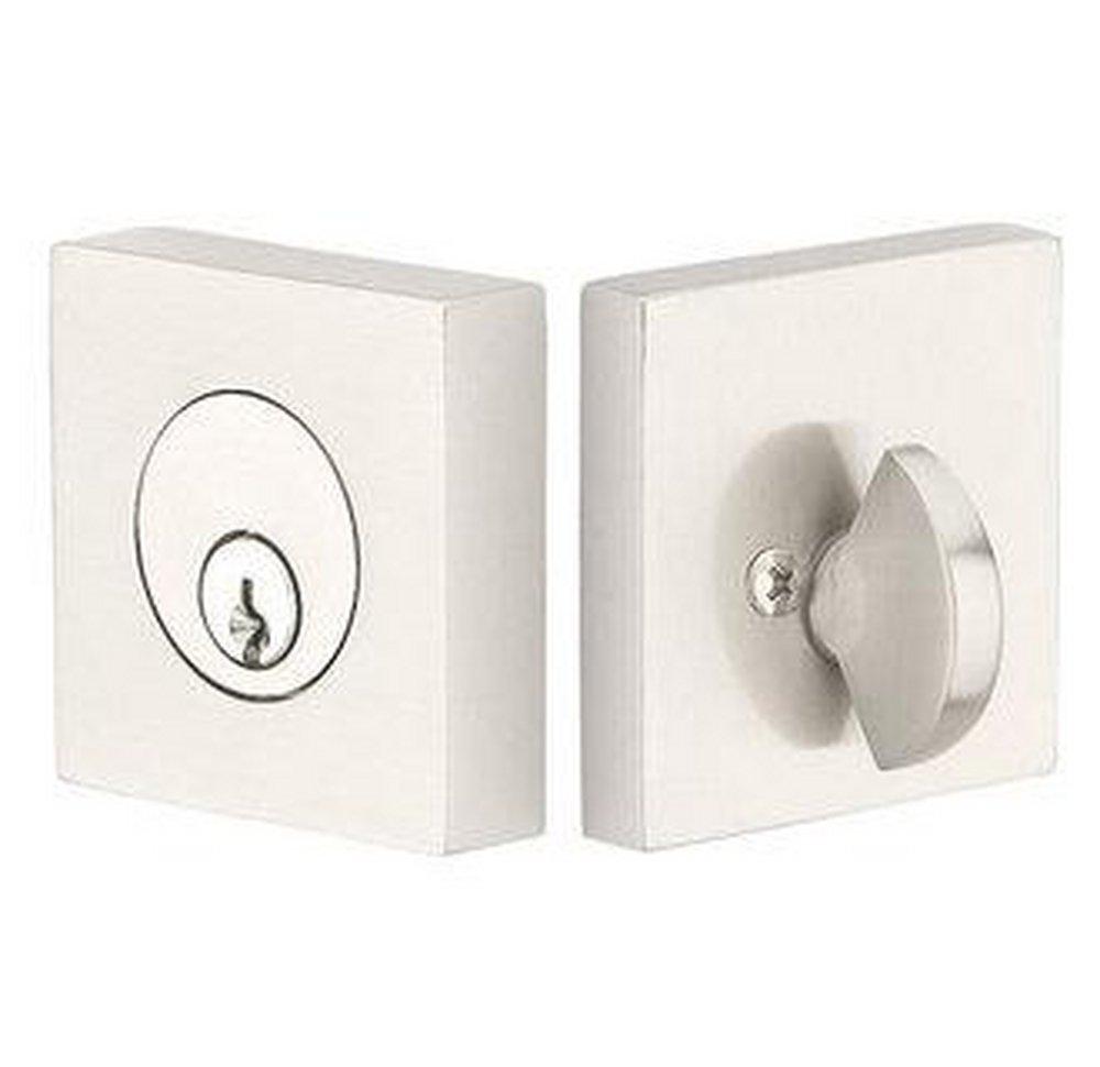 Emtek Products Satin Nickel Brass Square Single Cylinder Deadbolt 