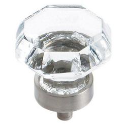 1-5/16 in. Cabinet Knob in Clear/Satin Nickel