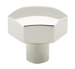 1-1/2 in. Hex Cabinet Knob in Polished Nickel