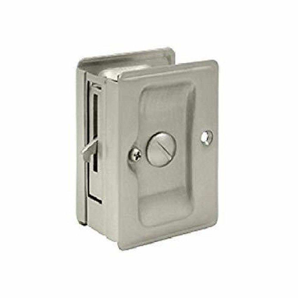 Deltana Enterprises Satin Nickel Heavy Duty Privacy Pocket Door Lock 