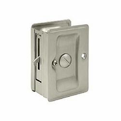 Heavy Duty Privacy Pocket Door Lock in Satin Nickel