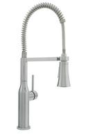 PROFLO&reg; Chrome Single Handle Pull Down Pre-Rinse Kitchen Faucet with Deck Plate Included 