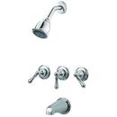 Three Handle Dual Function Bathtub & Shower Faucet in Polished Chrome Trim Only