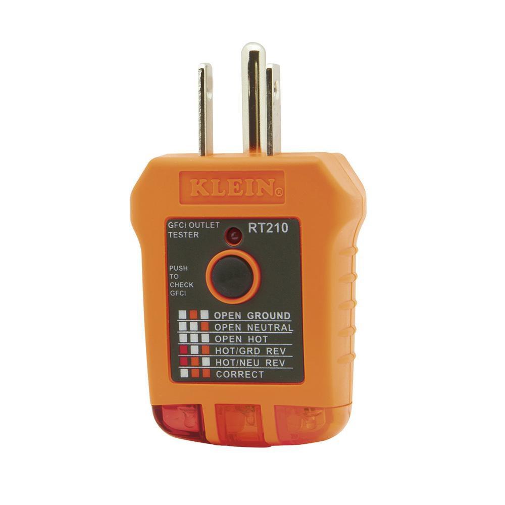 Klein Tools Orange GFCI Receptacle Tester 