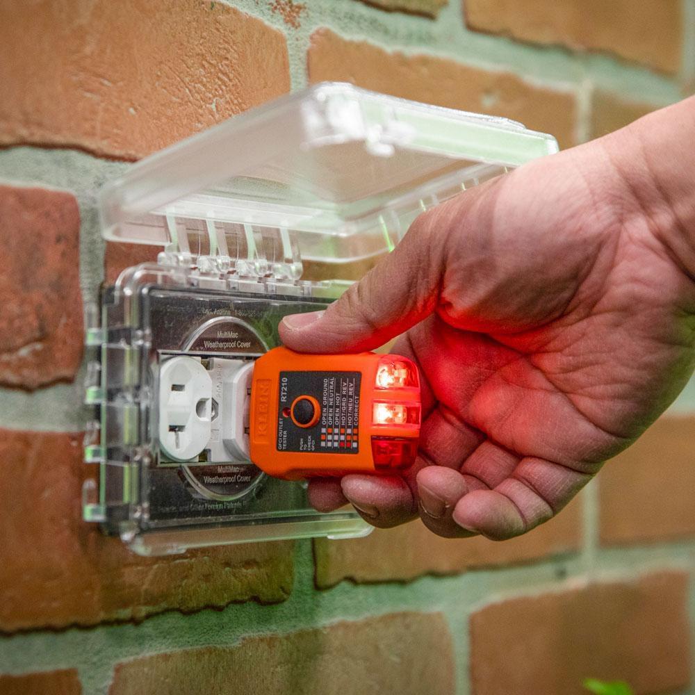 Klein Tools Orange GFCI Receptacle Tester 